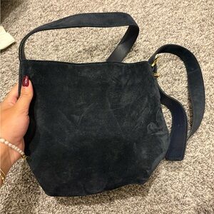 Madewell Navy Suede Crossbody Bag